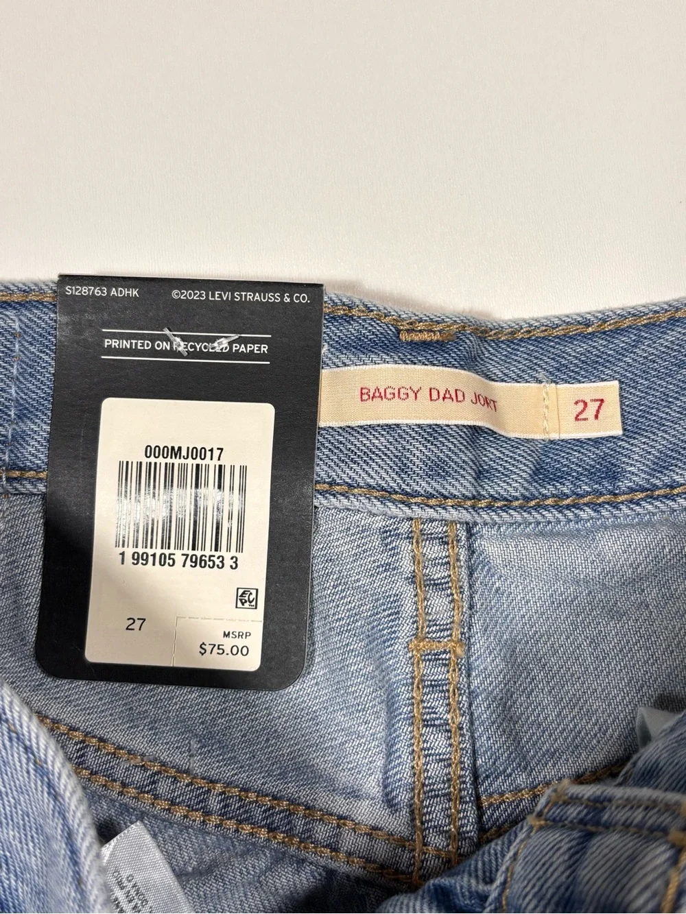Levi’s Baggy Dad Jort We Did It Light Wash Denim Shorts Size 27 Revolve New